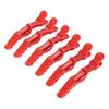 6Pcs Crocodile Hair Clip Anti Slip Single Prong Hairdressing Hair Section Claw Clasps Red