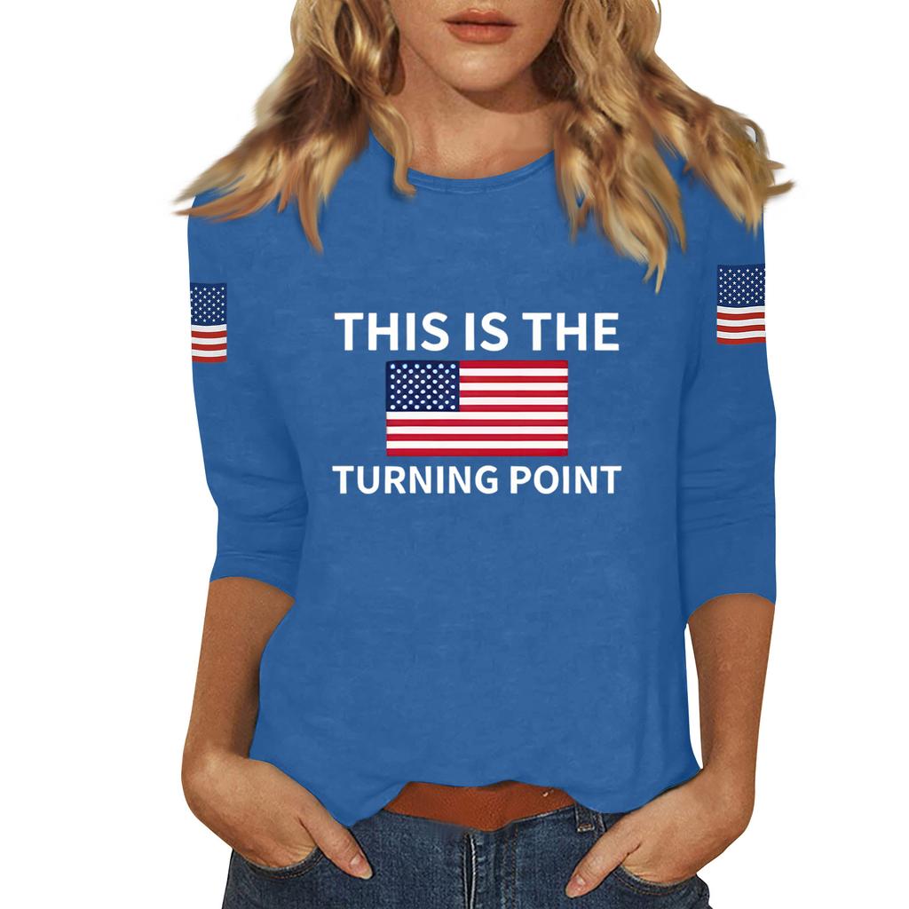 Women's Casual Fashionable Sexy Comfortable Neck Three-Quarter Sleeve Top