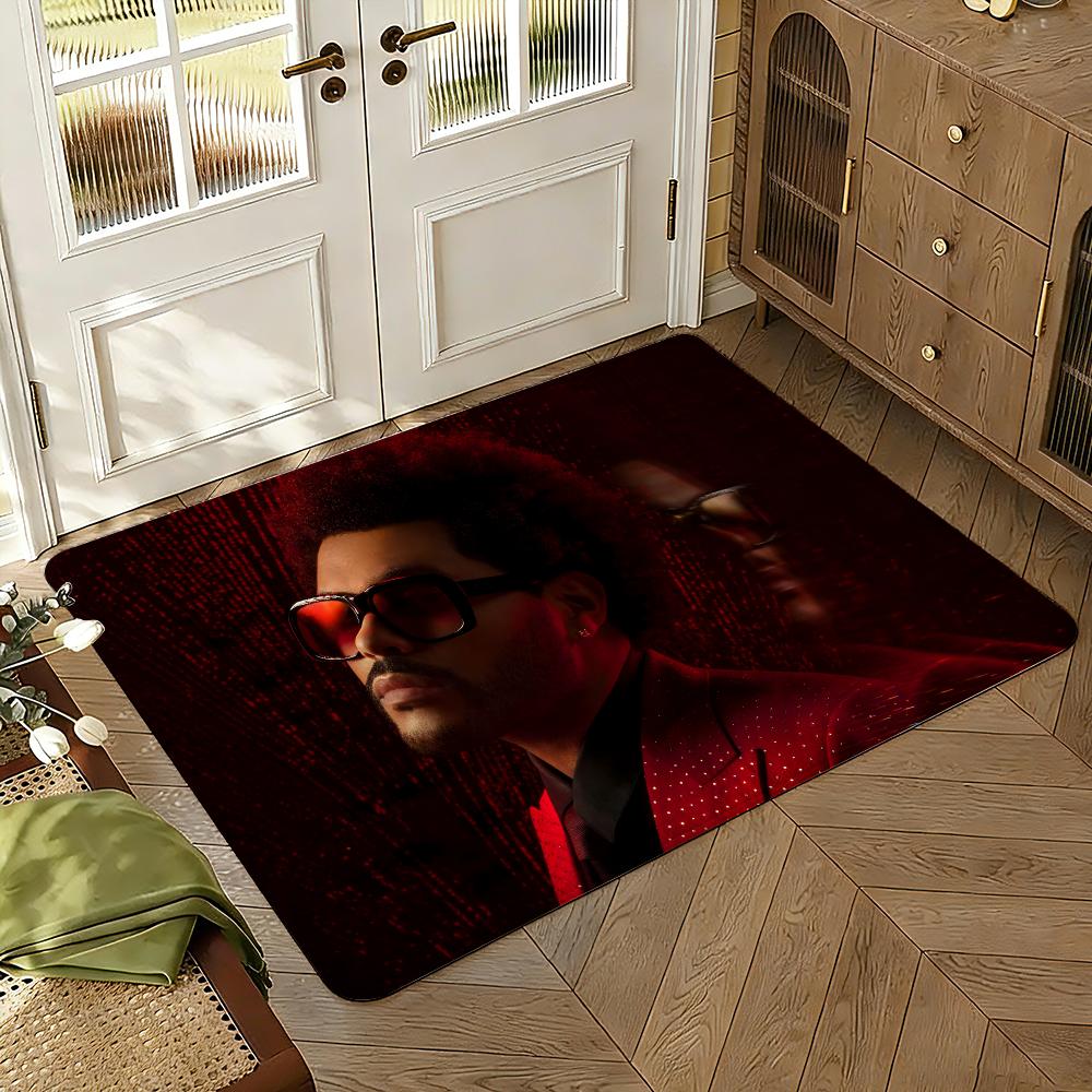 Singer The W-Weeknd Music Floor Mat Soft Thickened Absorbent Non-Slip Bedroom Living Room Door Mat Home Decor Flannel Rugs