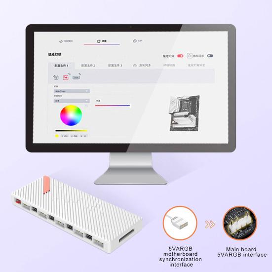 Порты ARGB-хаба PWM Температура с 10 регулировками скорости управления Энергосбережение