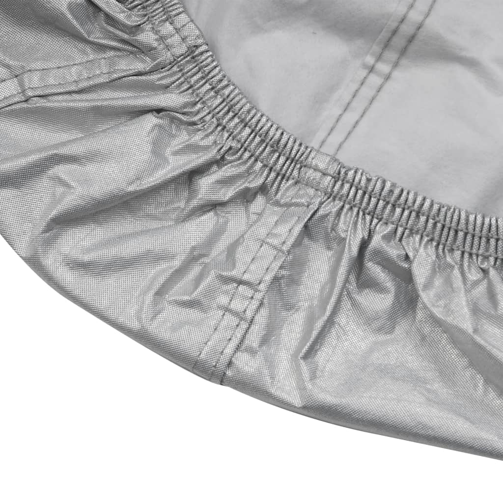 Car Cover Half Garage with Hooks Silver M PEVA
