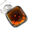 Natural Honey Topaz Gemstone Handmade 925 Sterling Silver Pendant 1.77" V9G21