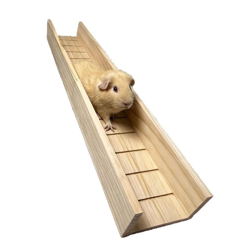 New Wooden Material Pet Staircase Durable Stucture Extra Long Hamster Slide Toy Slide Function Cage Decoration Pet Supplies