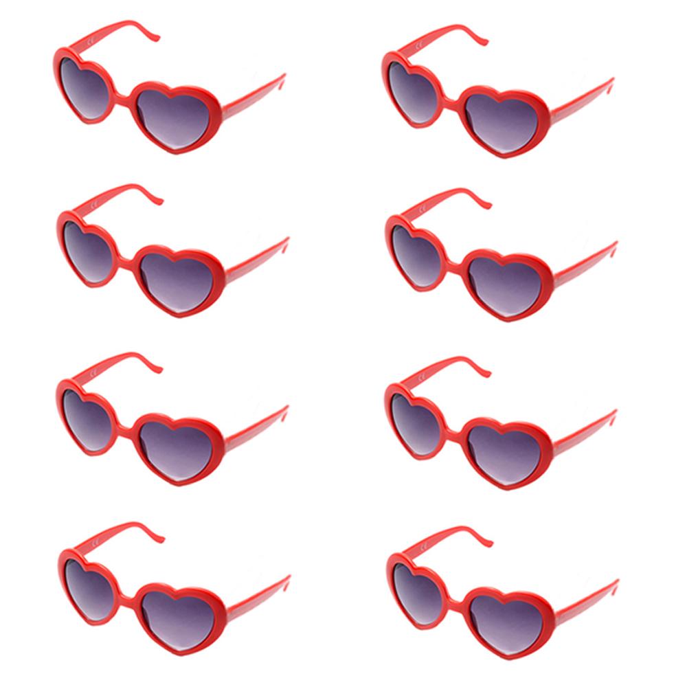 Lovatfirs 8 Pack Heart Sunglasses for Party Travel Women Men A total of 16 colors are available