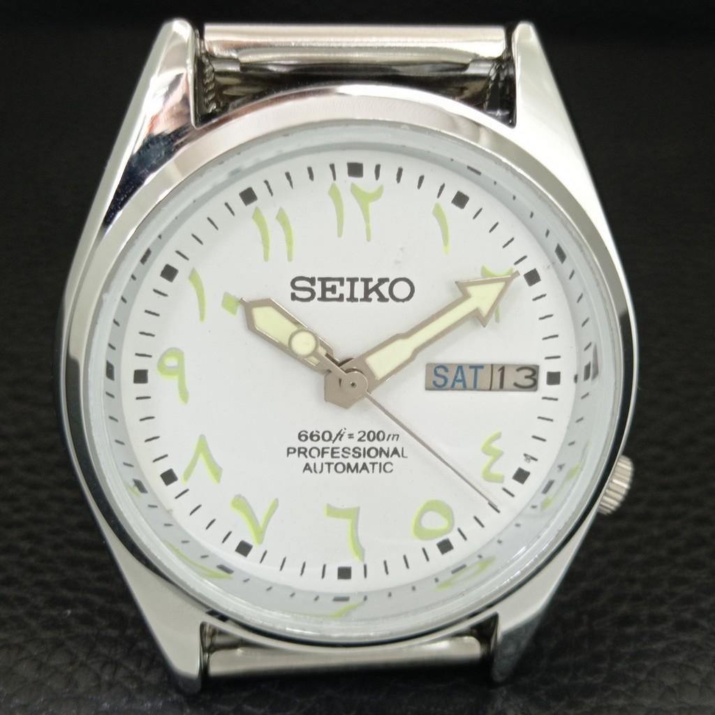 ВИНТАЖНЫЕ ОТРЕМОНТИРОВАННЫЕ МУЖСКИЕ АВТОМАТИЧЕСКИЕ ЧАСЫ SEIKO 5 ЯПОНИЯ БЕЛЫЙ ЦИФЕРБЛАТ a446347-1