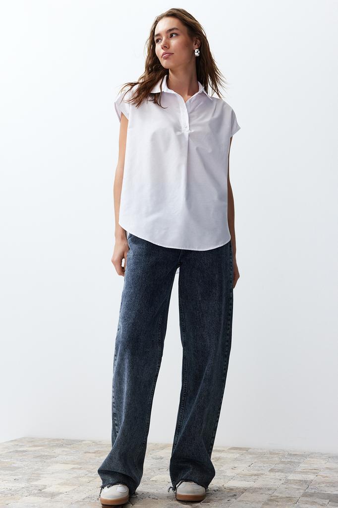 Women's Fashion Shirt Shirt Collar Sleeveless Red Pleated Fitted Waist-Fitting Woven Shirt