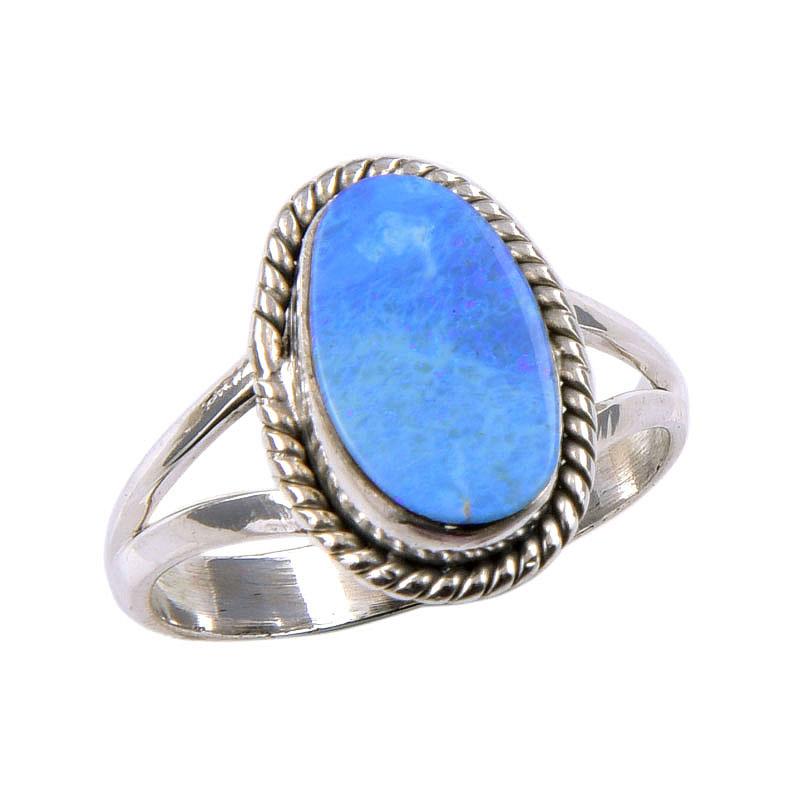 Кольцо из натурального австралийского опала, стерлингового серебра 925 пробы, размер 7,5 K2z62