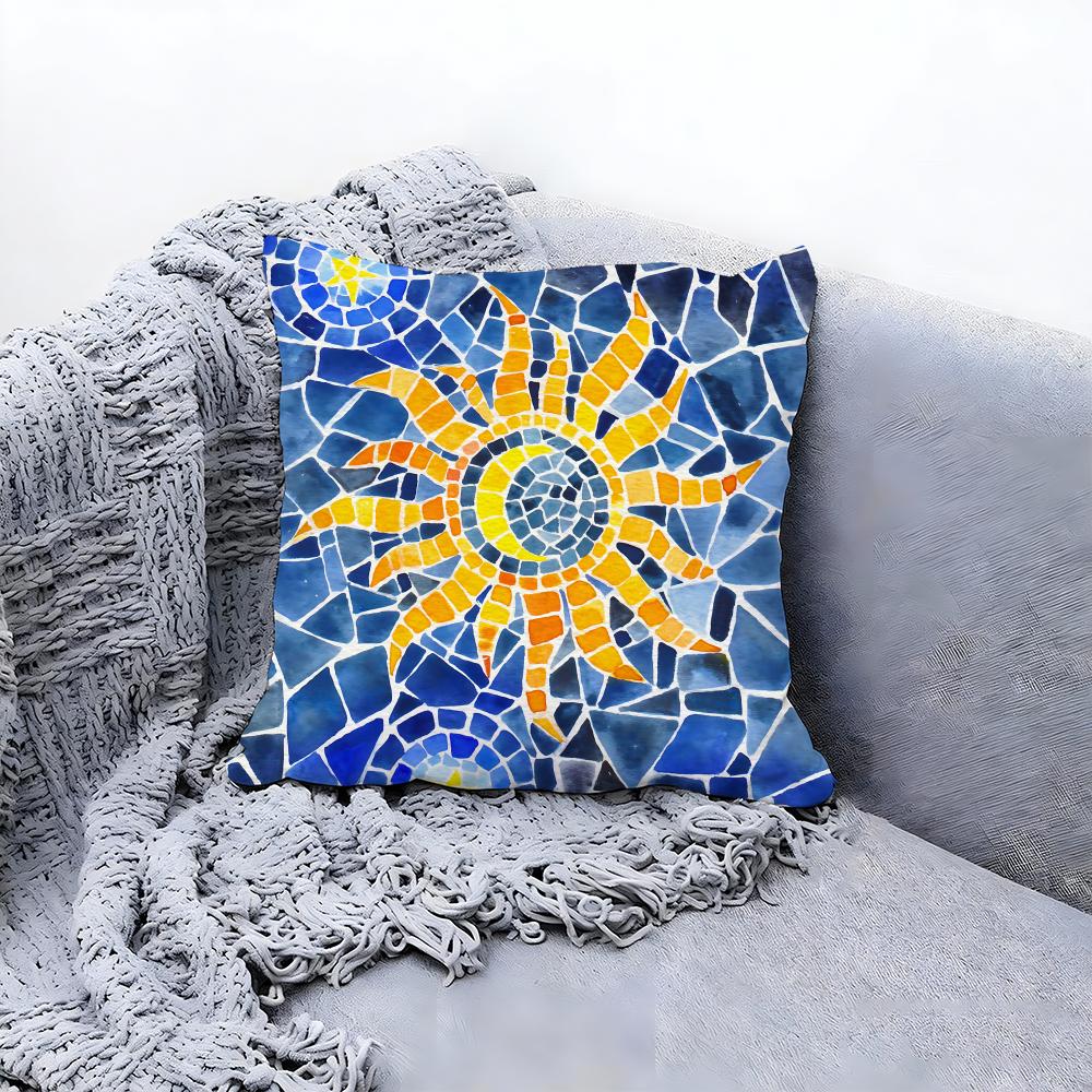 gorgeous sun moon and stars Cushion Cover Premium Comfort Reversible Pillow Cove Two in One Design for Any Room Car Interior