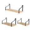 3Pcs Floating Shelf Durable Wall Mounted Rustic Wood Shelves Floating Exquisite Wall Shelves for Home Shop Office