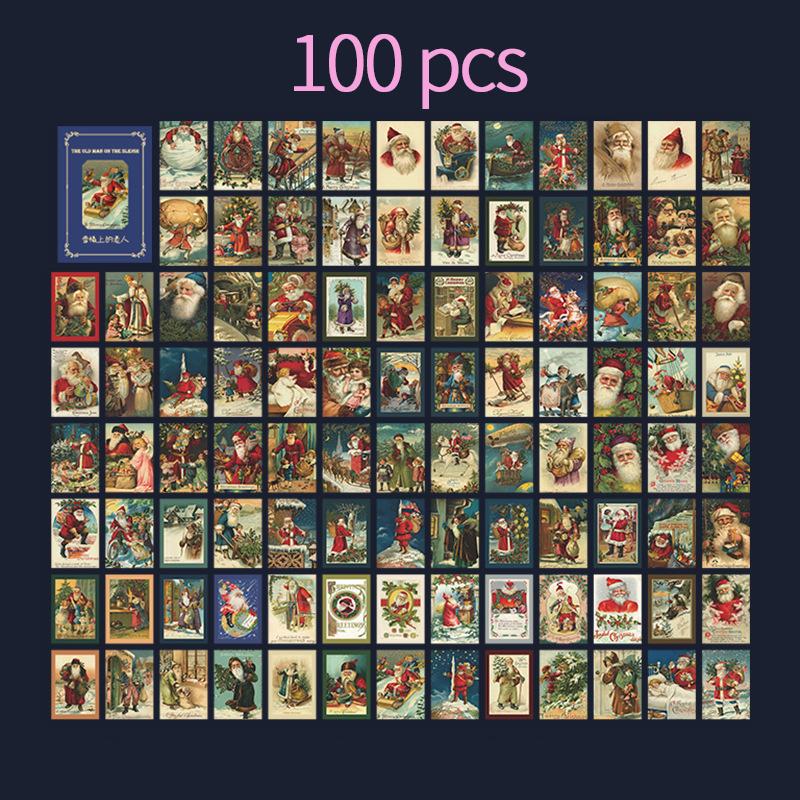 100 шт. Рождественская тематика Бумажный материал Книга Мини Декоративный Дневник Альбом Аксессуары для Скрапбукинга Принадлежности для Junk Journal