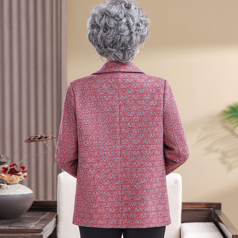 Elderly Women Autumn Jacket Loose Fit Fashionable Grandma and Mom Spring Fall Top Comfort Wear