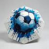 A Splatter Paint Football Pattern Umbrella with a Fresh White And Blue Canopy - Features Automatic Opening And Closing, a Port