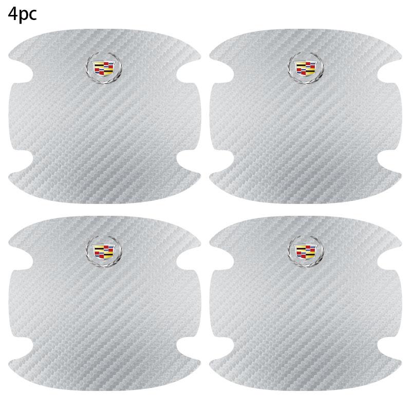4PCS Car Door Handle Bowl Scratch Protector Carbon Fiber Stickers for Cadillac ATS BLS CT4 CT5 CTS EXT ESCALADE SRX XT4 SLR XTS
