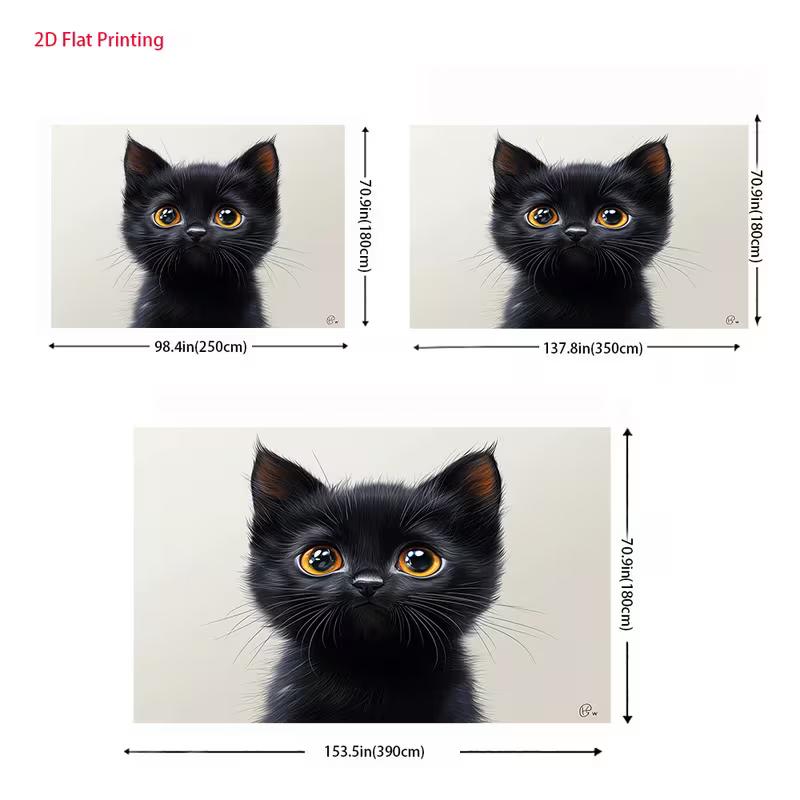 2D Милый Черный Котенок Фон Декорация для Фотографии Любителей Животных
