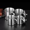 Новая кружка из нержавеющей стали 304 с крышкой 200-1600 мл, дорожная кружка с ручкой, металлическая кружка для кофе, для кемпинга