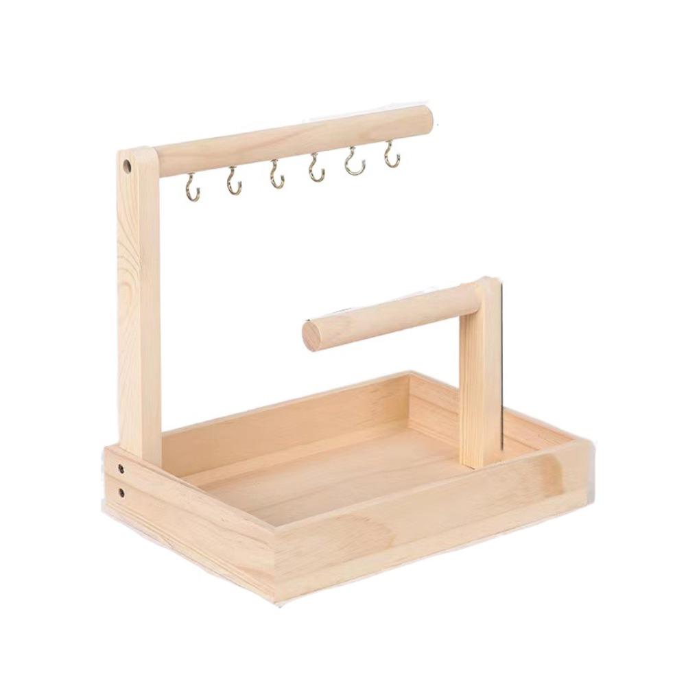 With Hooks Key Storage Rack Wooden Bathroom Shelf Jewelry Display Plate Earrings Pendants