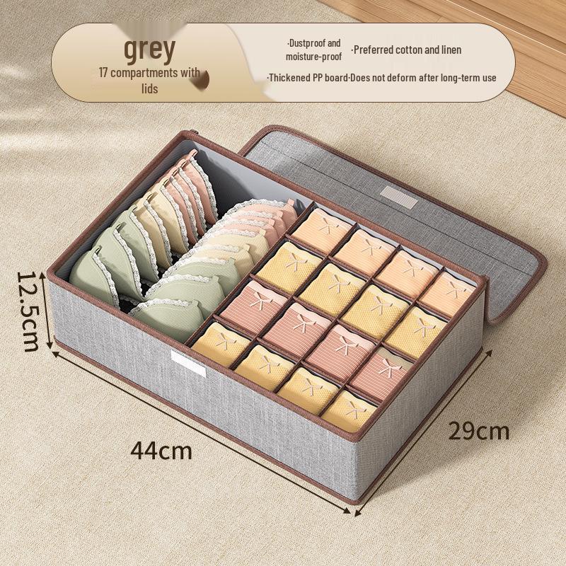 Three-in-One Underwear and Sock Organizer with Lid