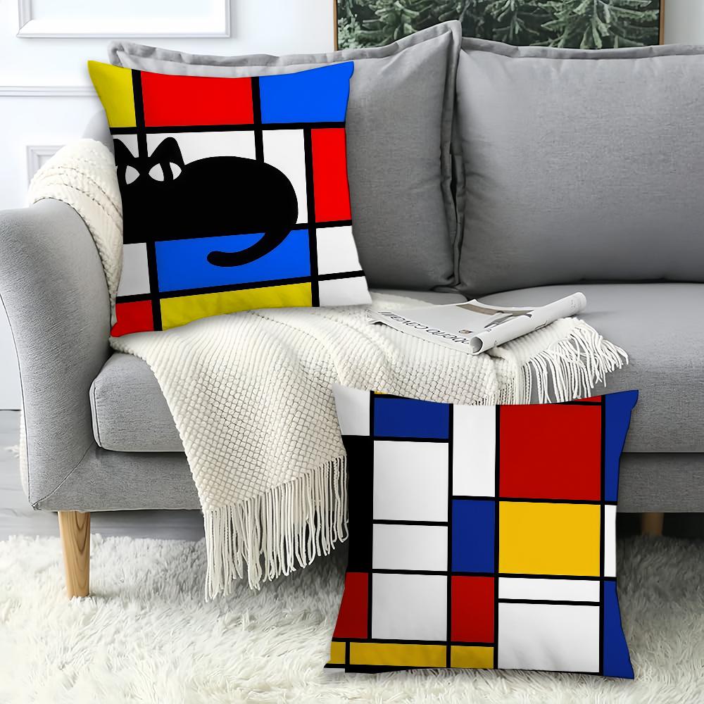 Fashion Print Piet Mondrian Pillow Case Office Cushions Suitable For Sofa Car Bedroom Decorative Cushion Cover
