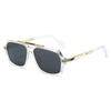  New Retro Double Bridges Square Women Sunglasses Fashion Trending Blue Gradient Shades UV400 Men Sun Glasses
