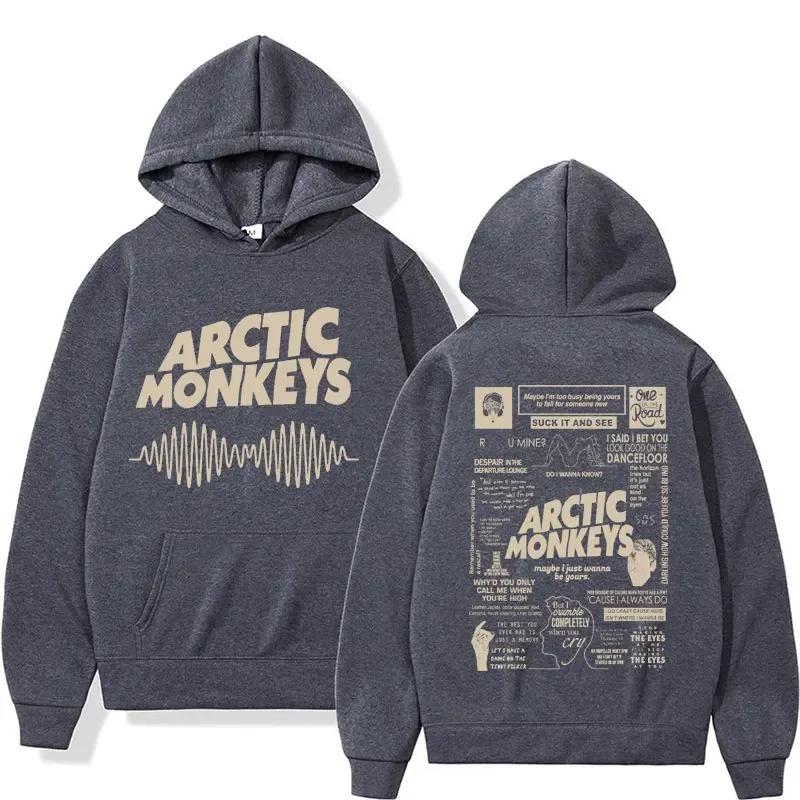 Ретро Худи с двусторонним принтом музыкального тура Arctic Monkeys для мужчин и женщин, свитшот оверсайз в стиле Y2K, уличная одежда