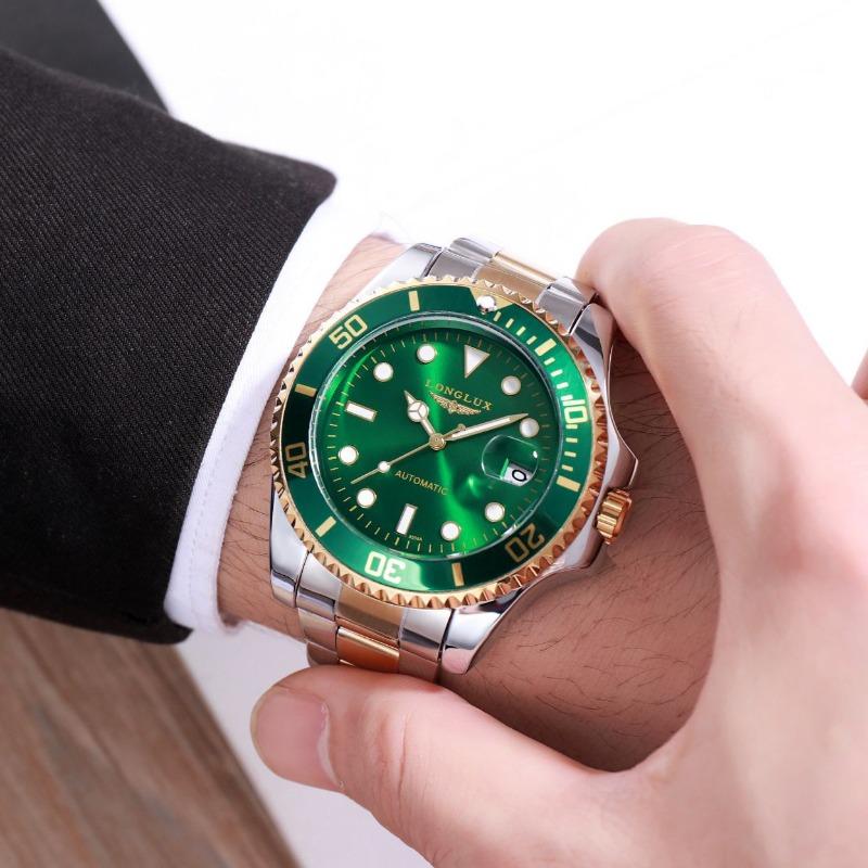 LONGLUX Aqua Ghost Мужские автоматические механические часы Водонепроницаемые мужские часы
