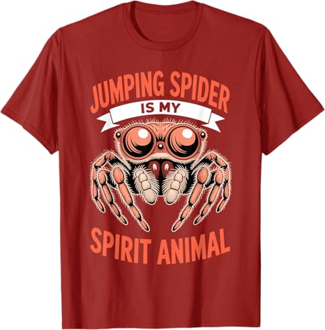 Jumping Spider Art for Unisex Women Boys Fashion Jumping Spider Lover TShirt Y2k Humorous Short Sleeve Saying Tee Novelty Apparel