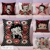 Мультяшная наволочка Betty Boop из натурального льна, двусторонняя печать, декоративная наволочка для дивана, декор для дома, подарок