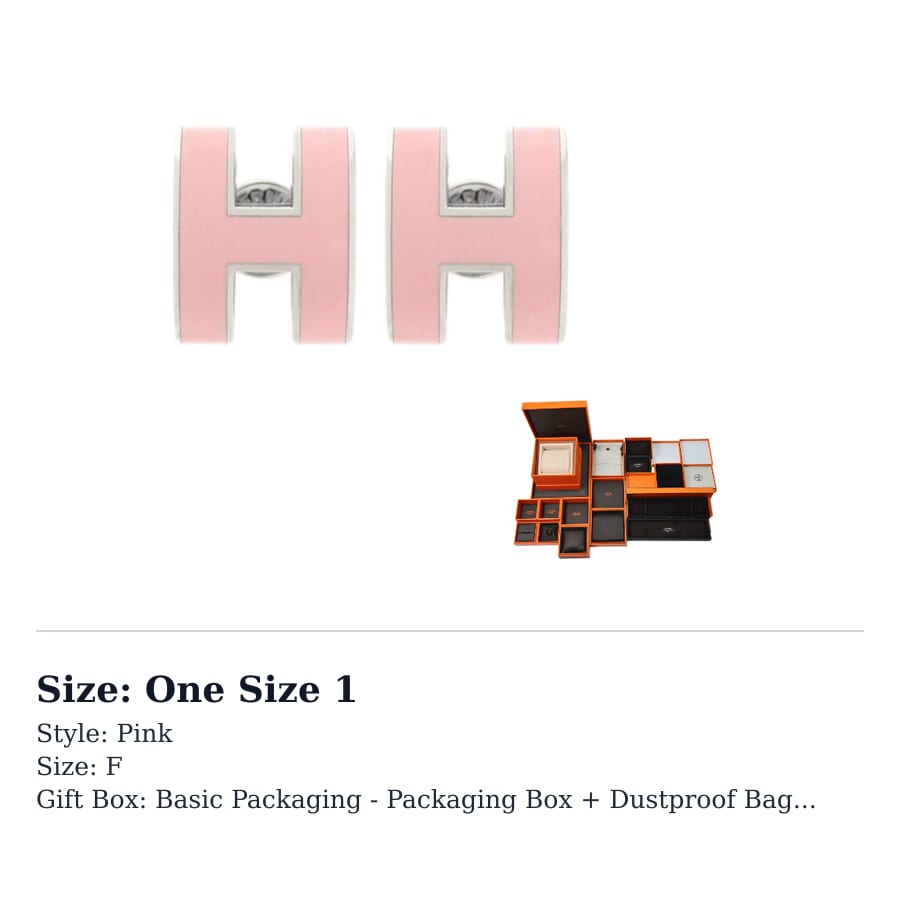 HERMES POP H Metal, Enamel Earrings Women's Pink 113727652