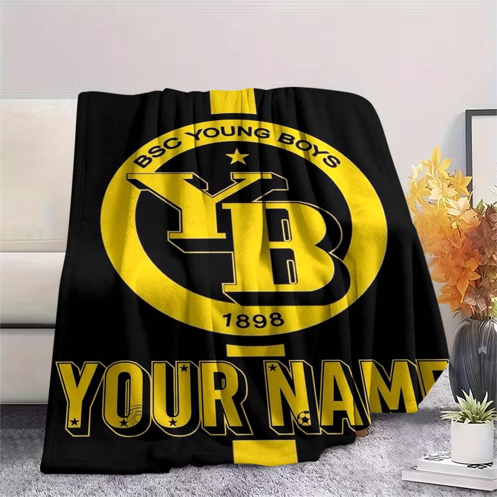 1PC Custom Name BSC Young Boys Patterned Flannel Blanket Suitable For All Seasons for Home Decor Warmth and Comfort Gifts Holiday Present