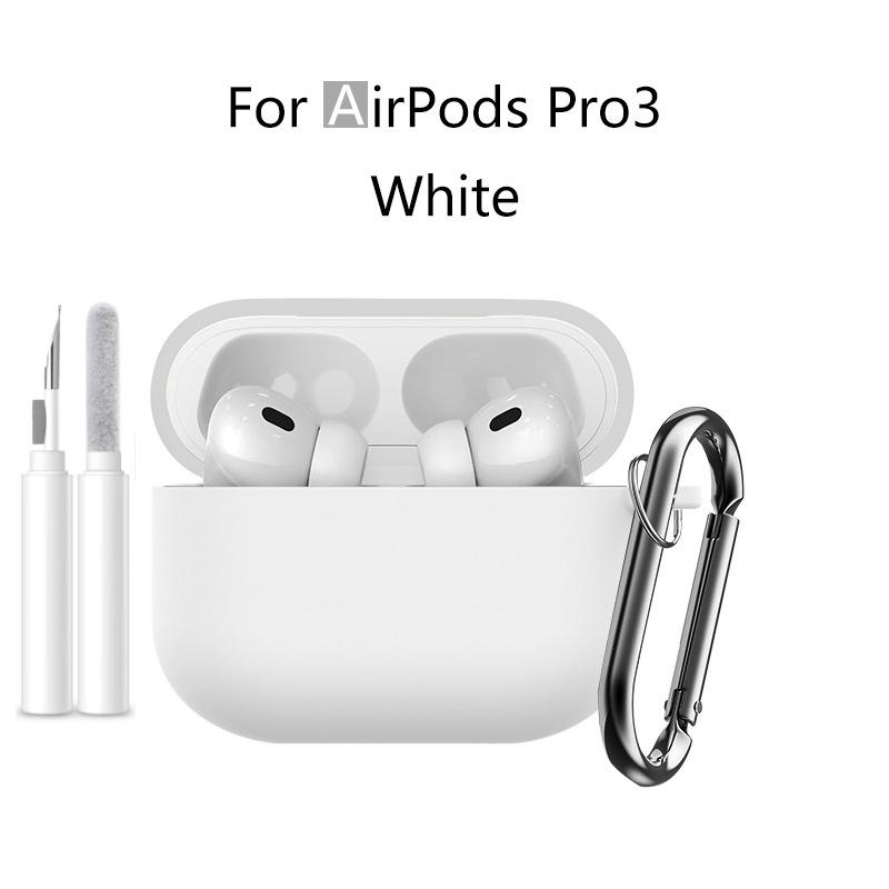 Новый 2025 Чехол для Apple Airpods Pro 3 Мягкий силиконовый Полная защитная крышка с чистящим набором и брелком для чехла Airpods Pro 3