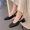 French pearl Mary Jane shoes square head high heels women's 2025 summer new thick heel light mouth single shoes bag head sandals