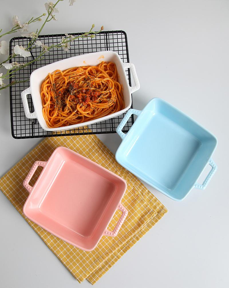 8inch, color embossed porcelain baking tray, ceramic oven tray, baking dish, bbq plate, buffet serving nordic pasta, salad plate