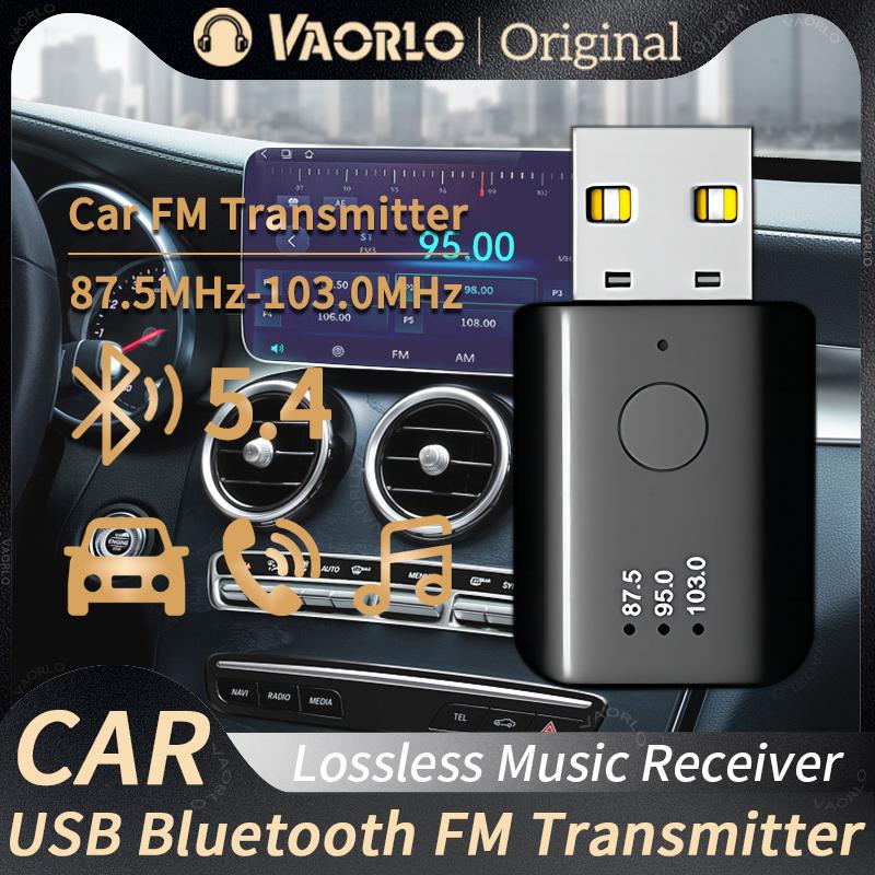 Bluetooth 5.4 FM-передатчик с микрофоном, громкая связь, беспроводной USB-адаптер, стереозвук без потерь, аудиоприемник для автомобильного FM-радио