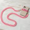 New Phone Accessory Detachable Parts Chain Candy Neon Crossbody Resin Luxury Strap Phone Case Chains Acrylic Shoulder Lanyard Hanging Chain