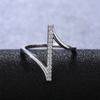 New Unique Shape Silver Color Women Finger Ring Wedding Band Bridal Ring Shine Crystal Zircon High Quality Fashion Rings