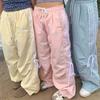 Женская одежда Y2K, повседневные брюки-карго в стиле ретро с бантом, весна-лето, допамин, прямые широкие спортивные длинные брюки, винтажные
