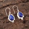 Lapis Lazuli Earrings Handmade Jewelry, 925 Solid Sterling Silver Earrings Designer Gemstone Jewelry Earrings, Gift For Mom