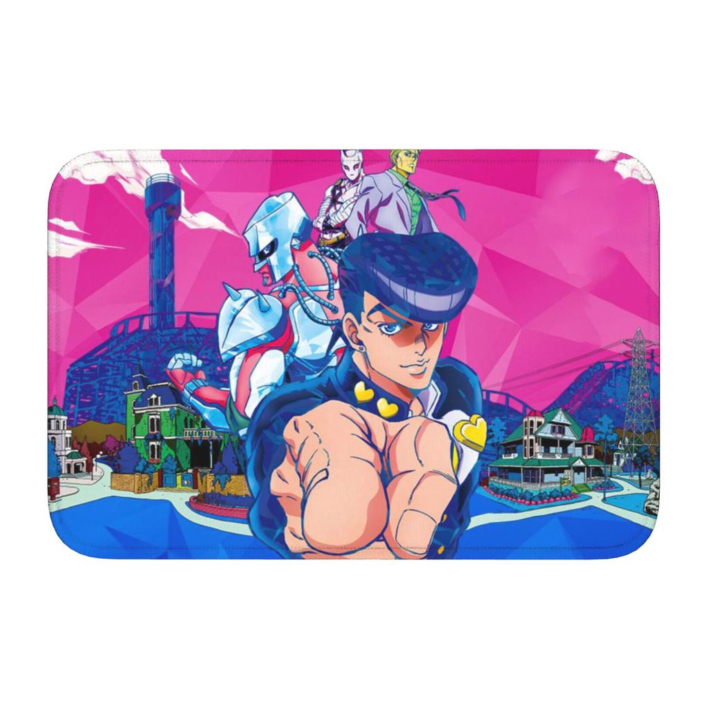 Индивидуальный коврик для двери в стиле JoJo's Bizarre Adventure, нескользящий, для прихожей, приветственный, для кухни, ванной комнаты, пола, двери, туалета, гостиной, ковер