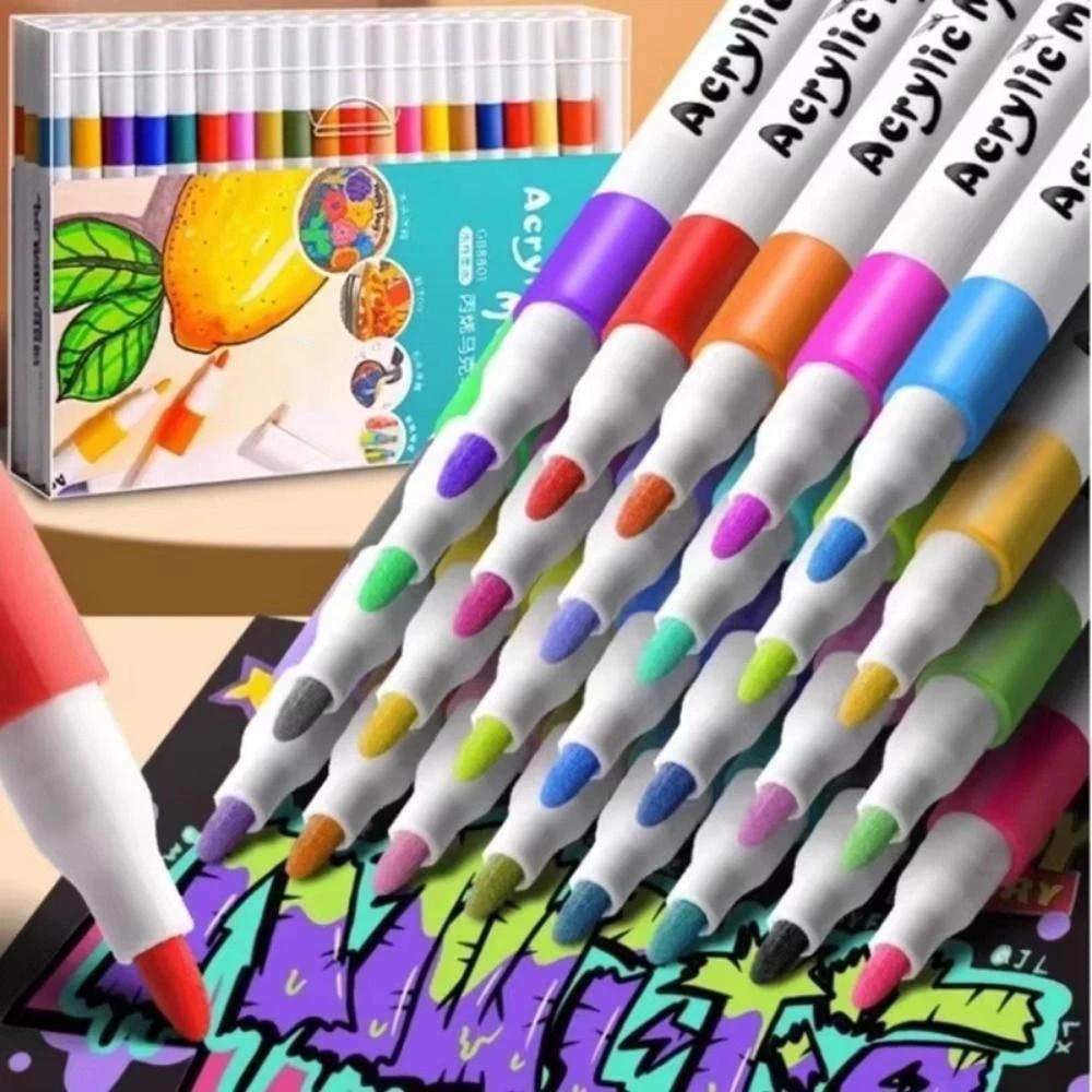 Fine Nib Paint Art Marker Soft Tip Acrylic Paint Marker Child Painting Graffiti Pens  Art Supplies