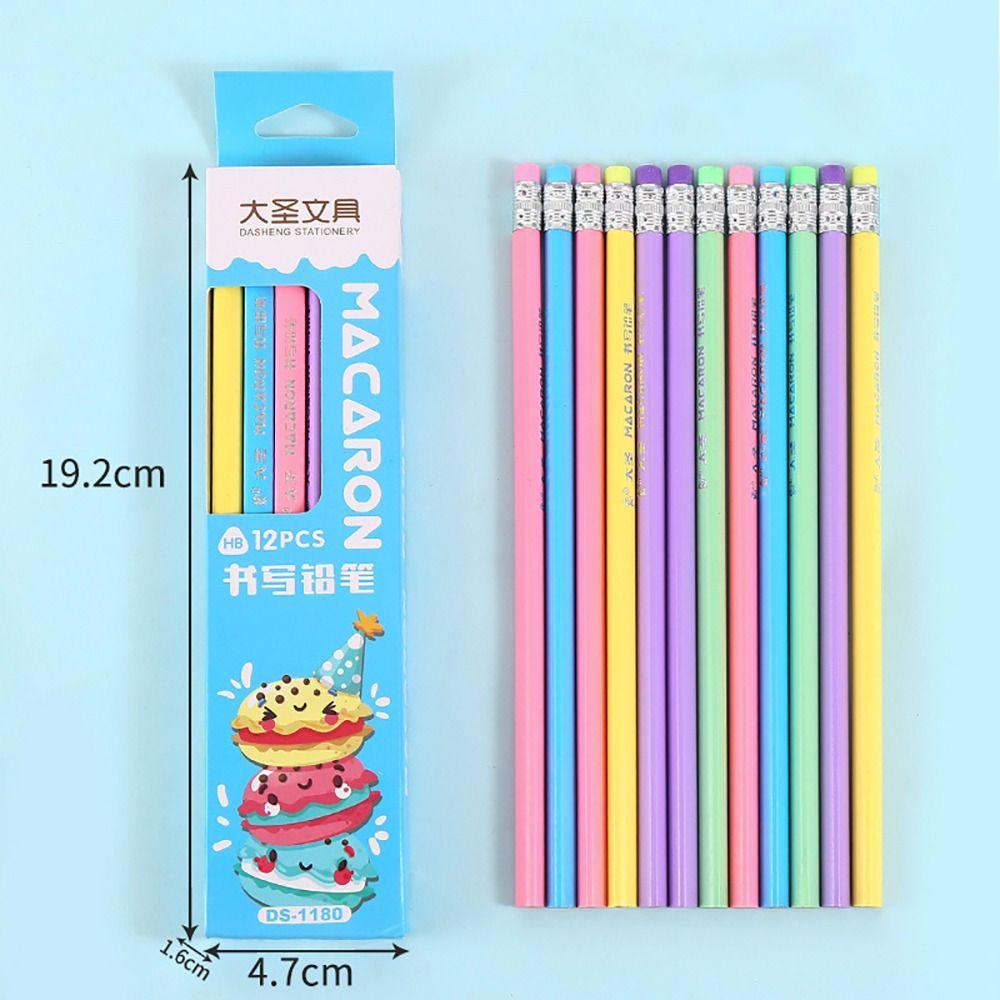 12Pcs Stationery HB Pencil Smooth Writing Painting Pencil Durable Sketch Pencil Office
