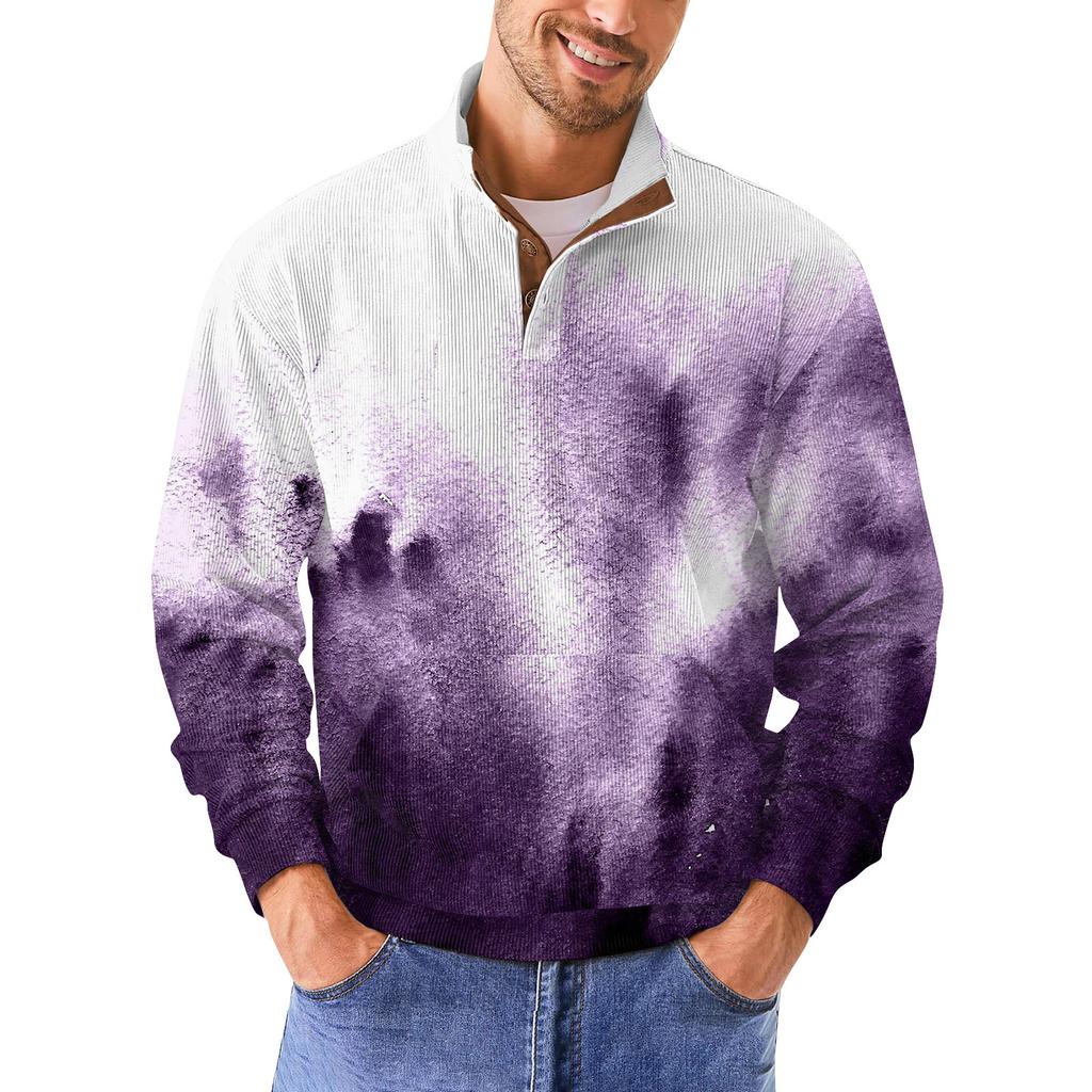 Мужская повседневная толстовка в стиле ретро с градиентным принтом