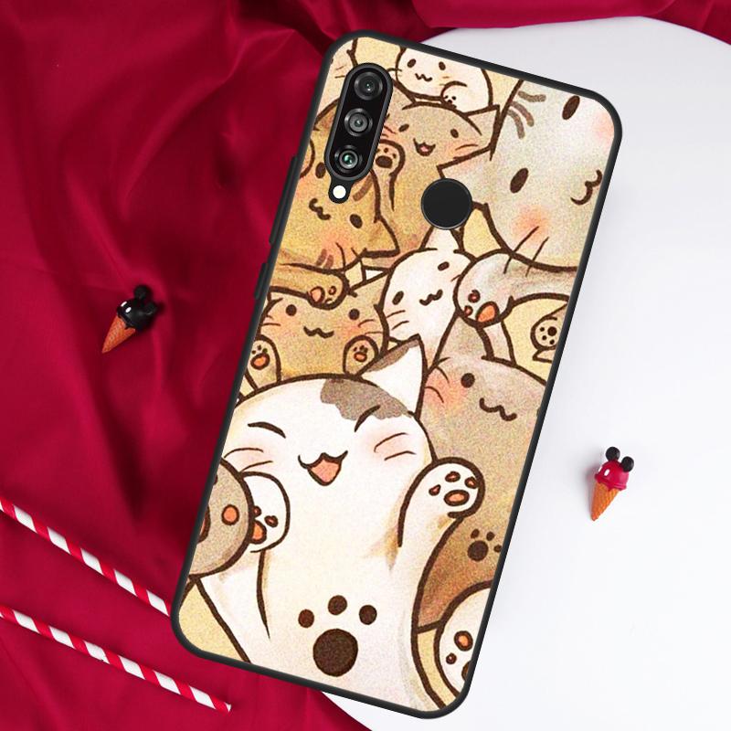 Милый Кавайный Кот Для Huawei Nova 5T 12s 12i 11i Y90 Y70 Y60 Y61 Y91 Y72 9 10 SE P20 P40 Lite P60 P30 Pro Чехол