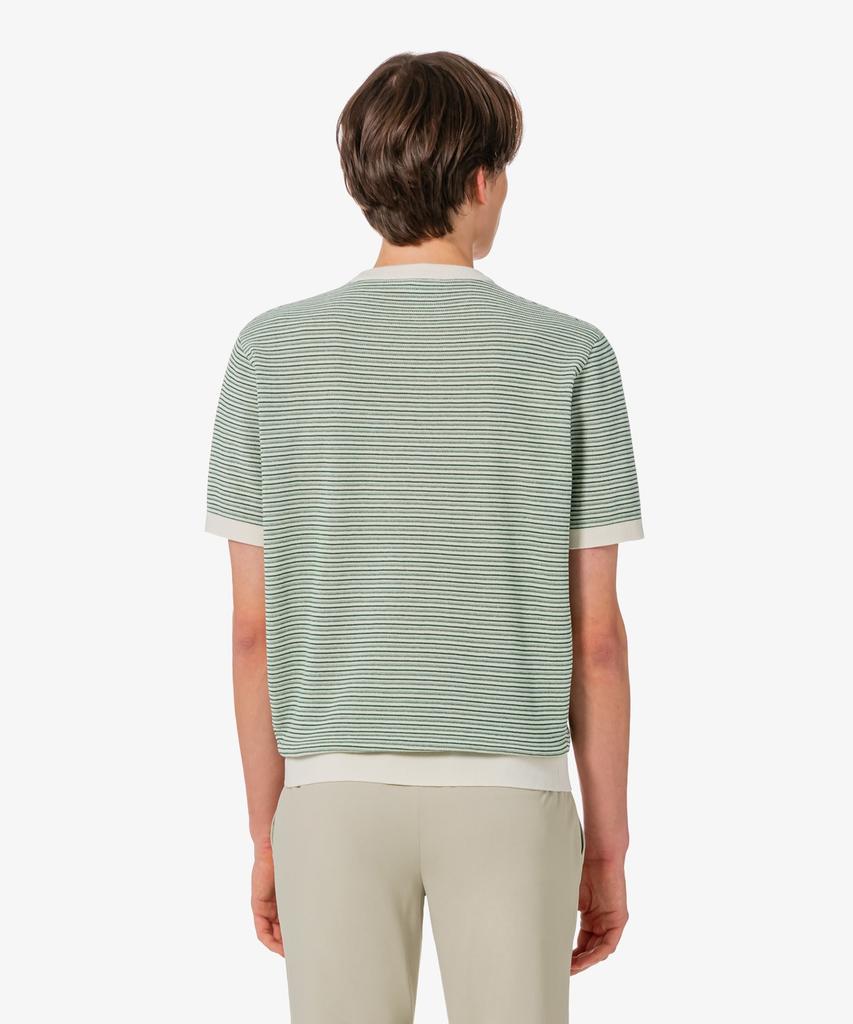 LACOSTE Мужской пуловер с коротким рукавом и круглым вырезом в мультиполоску Ah307E-56G 132