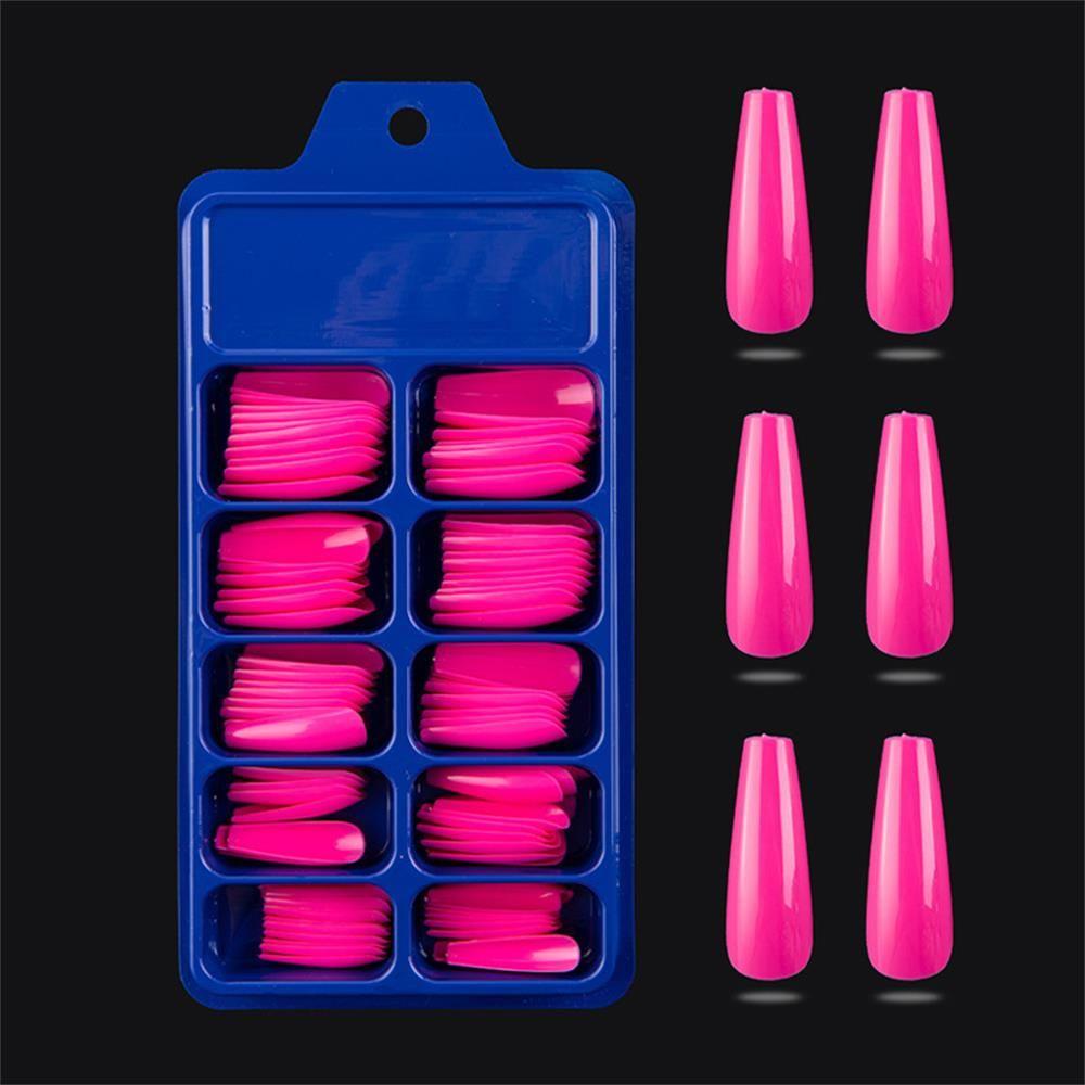 100Pcs/Set Ballerina Acrylic UV Gel False Nail Tips Manicure Coffin Fake Nails Full Cover