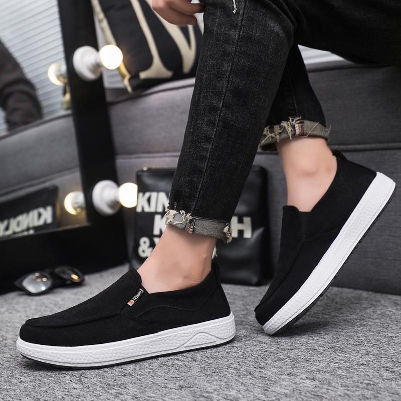 Spring new canvas shoes men's fashion versatile casual soft-soled lazy shoes breathable simple men's shoes