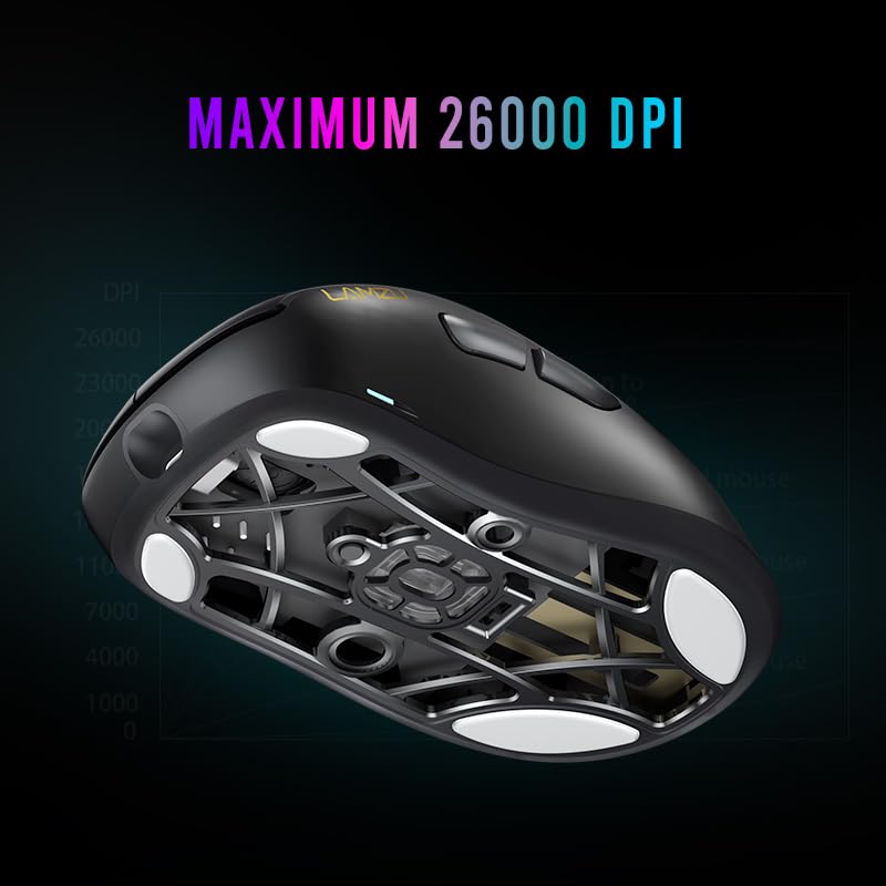 Игровая мышь Lamzu Thorn, угольно-черная, легкая, 52 г, 26000 точек на дюйм, Lamzu Thorn