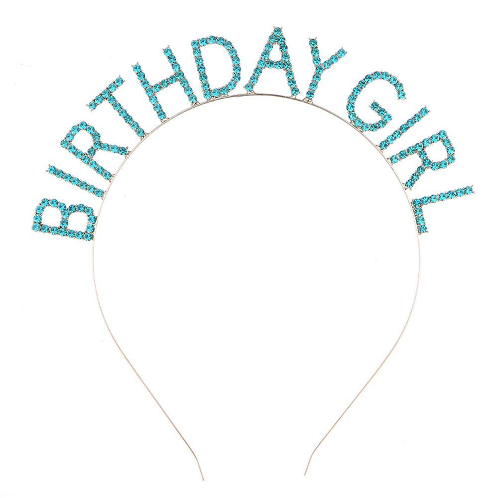Fashion Rhinestone Metal Alloy Birthday Party Tiara Birthday Girl Headband Hair Hoop Princess Crown