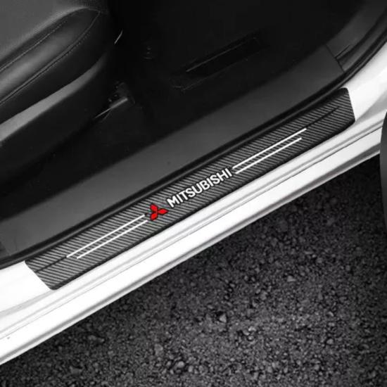 4 шт. Накладка на порог двери автомобиля, наклейка на порог от царапин для Mitsubishi
