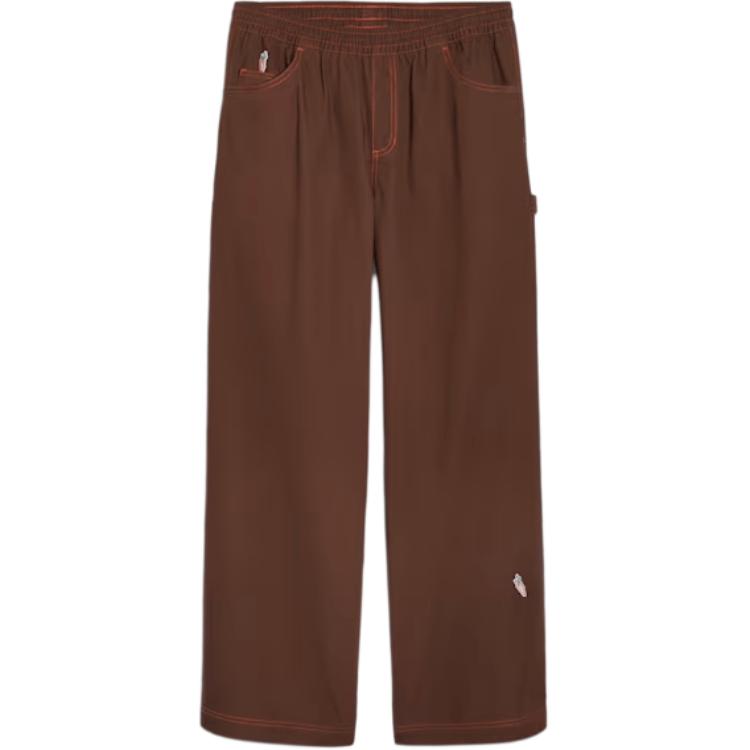 Puma X Carrots Collaboration SS24 Brand Logo Fashion Loose Workwear Casual Bottoms Unisex Bottoms Coffee 627448-65