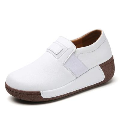 Весна Осень Женские Туфли на плоской подошве на платформе Женские Комфортные Мокасины На Танкетке Ортопедические Туфли Без Застежек Повседневная Обувь
